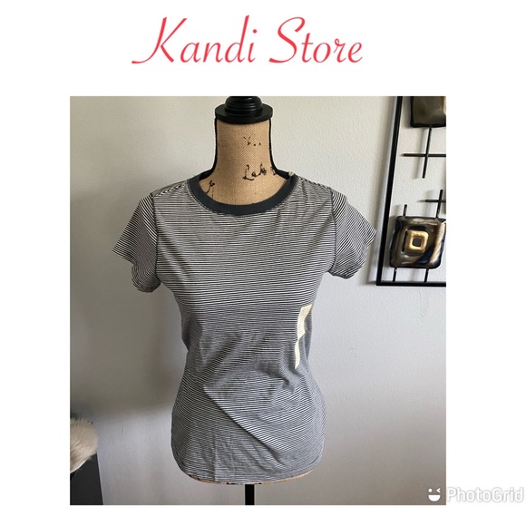 Tops - Blue and White Striped T-Shirt